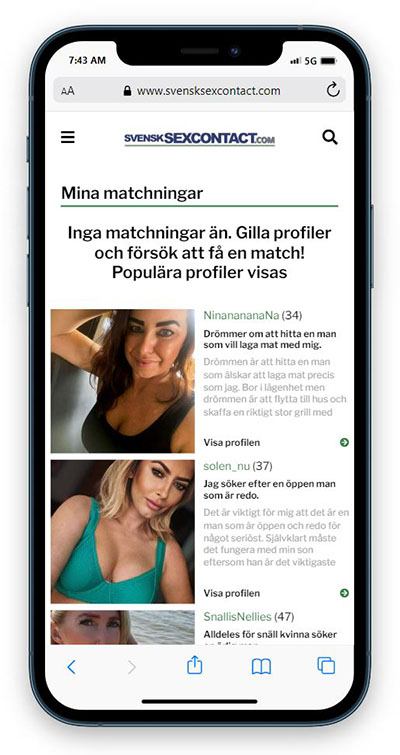 Svensk Sex Contact App / Mobil